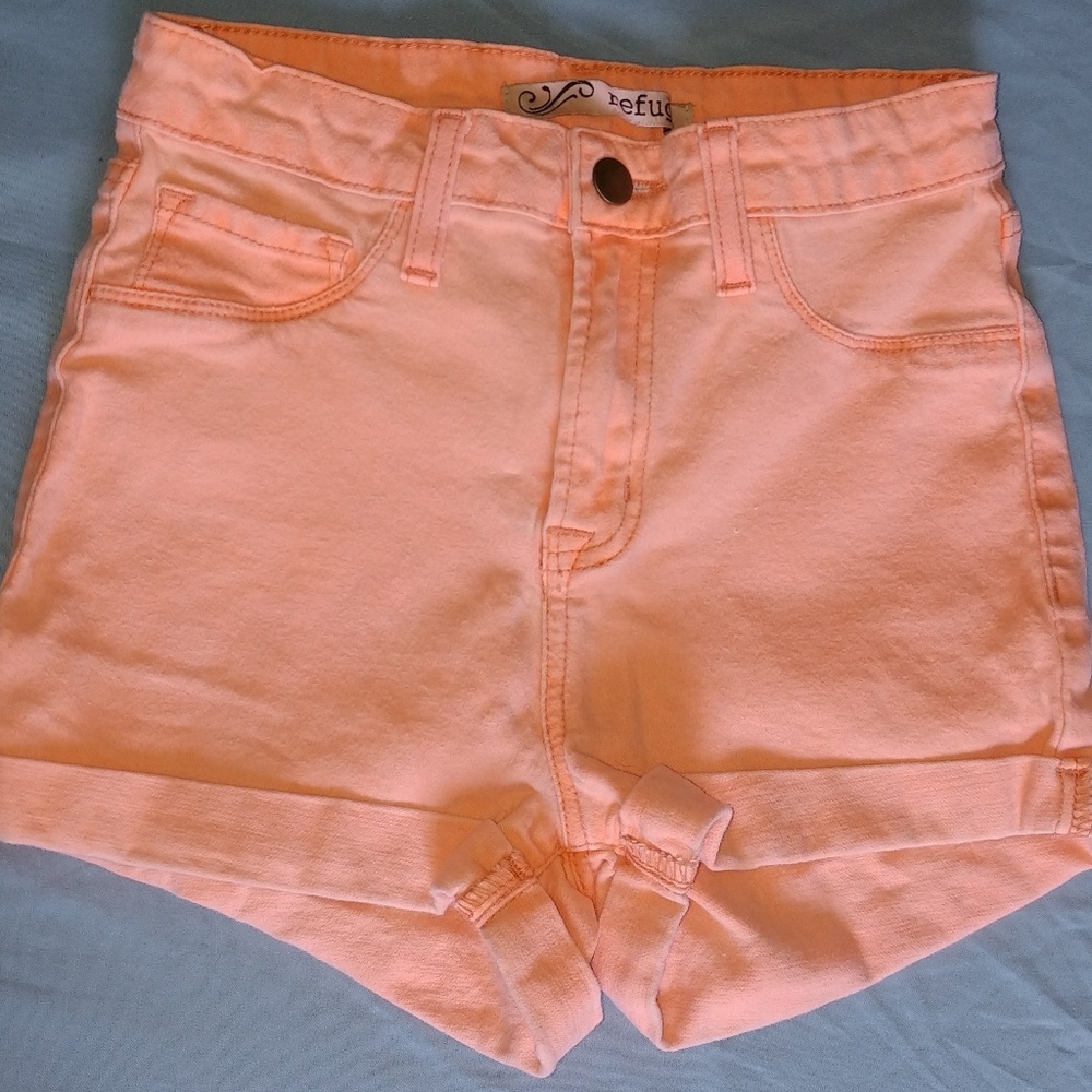 Orange High waisted shorts